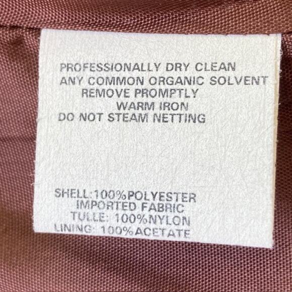 Jessica McClintock for Gunne Sax Brown & White Satin & Tulle Formal Dress 9/10 - Picture 3 of 6